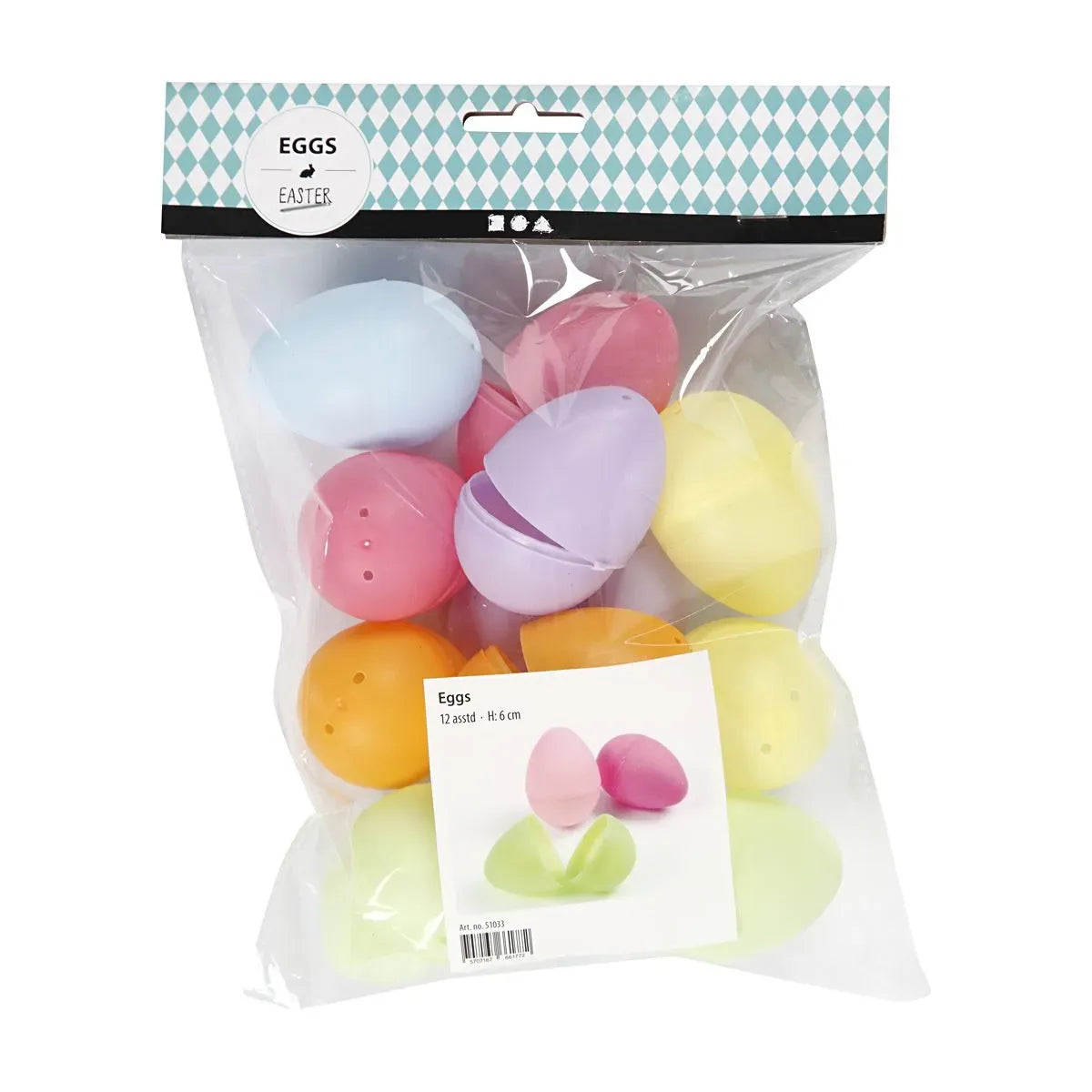 Creativ Company Påskeæg i plastik 12 stk. Pastelfarver
