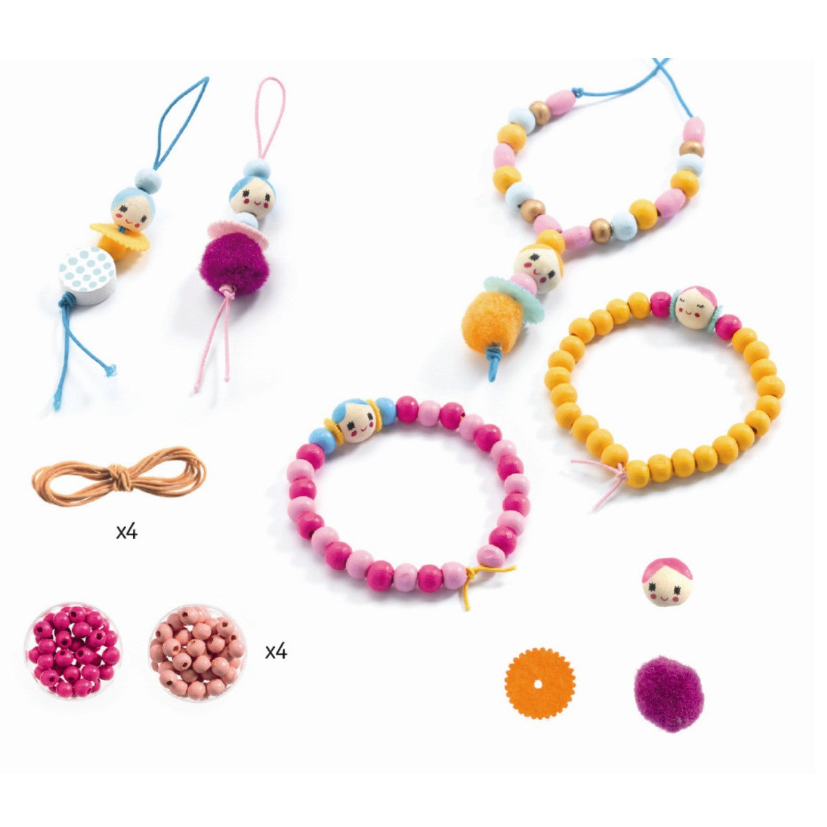 Djeco Kreativ æske med armbånd, Dukker