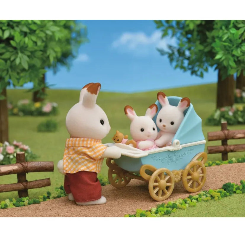 Sylvanian Families Barnevogn med chokoladekanin tvillinger 5432