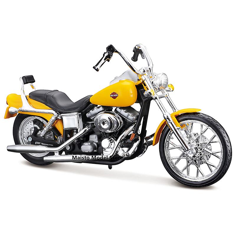Maisto Harley Davidson 2001 FXDWG Motorcykel, Gul