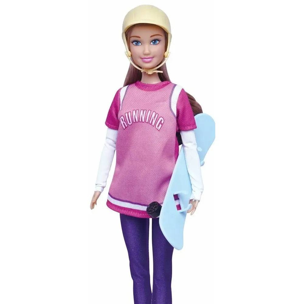 Anlily Dukke med snowboard