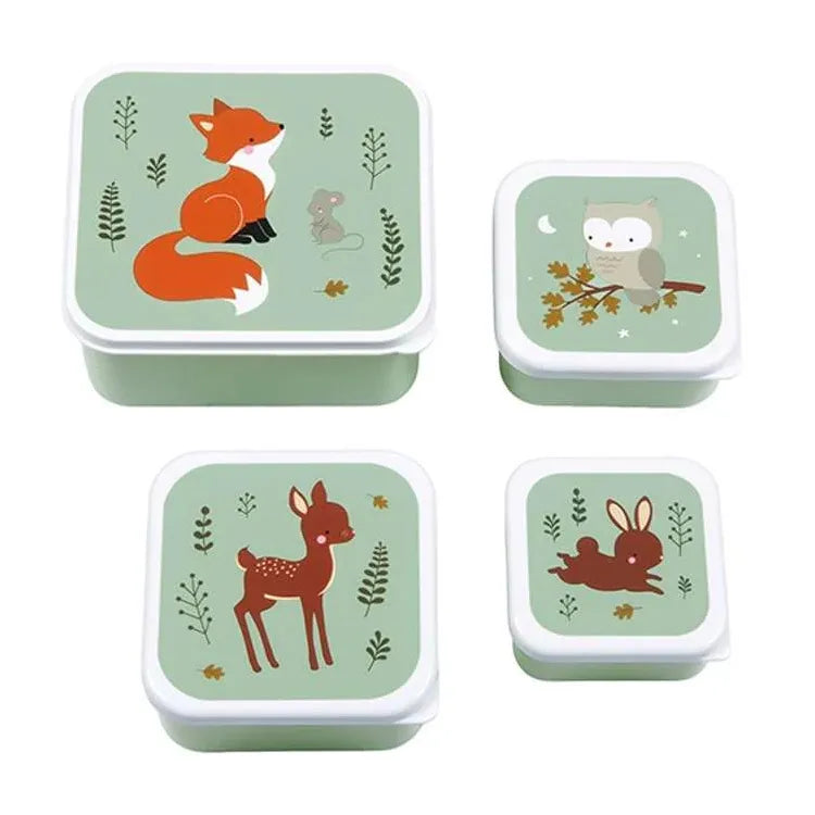 A Little Lovely Company Madkassesæt 4 stk. Forest Friends