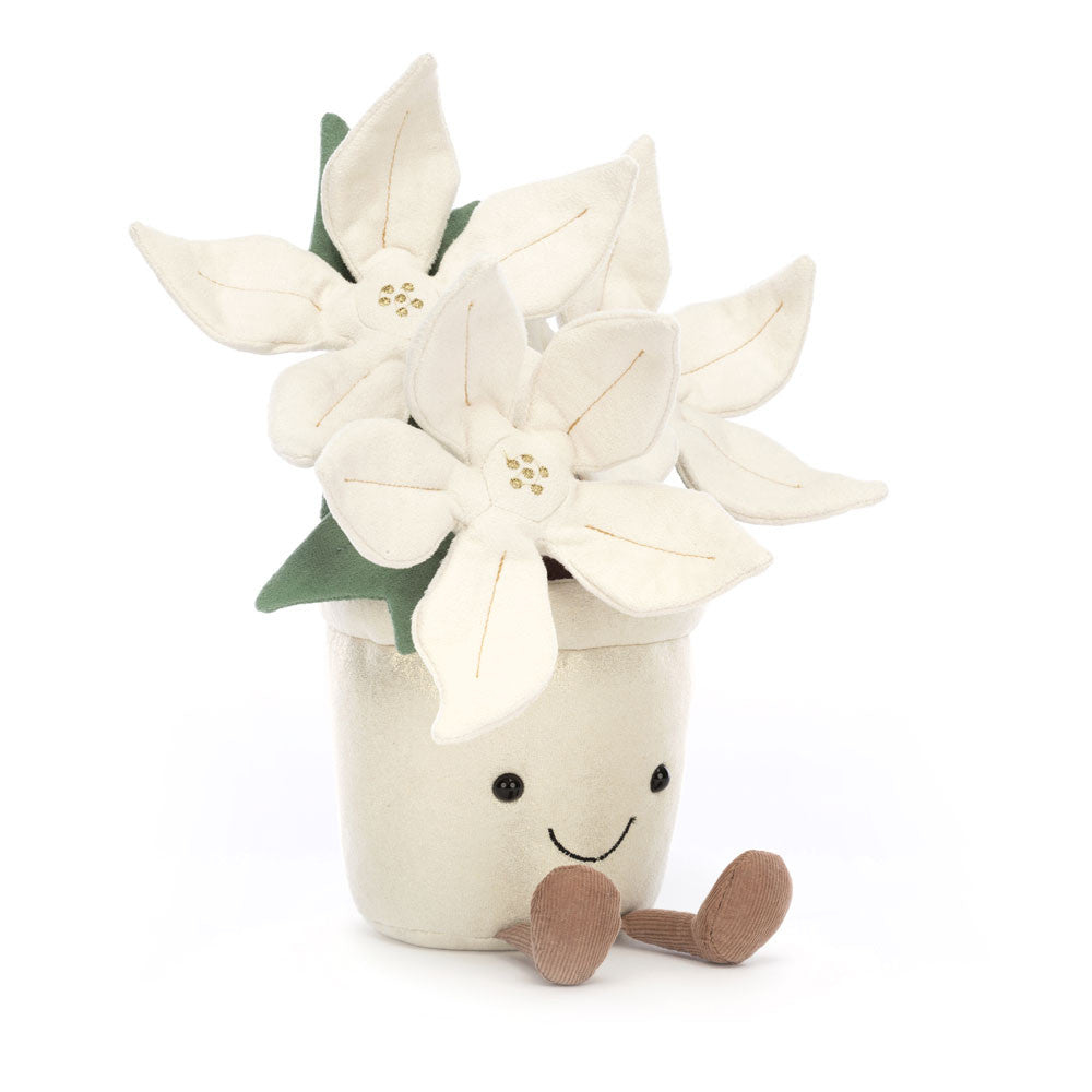 Jellycat Amuseable Gold Poinsettia, Julestjerne hvid 25 cm