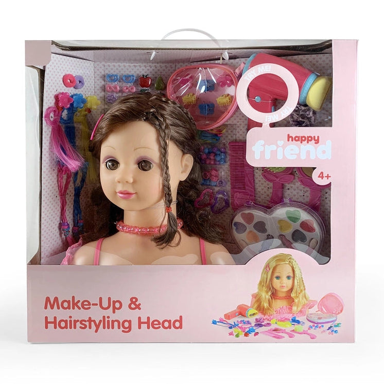 Sminkehoved med brunt hår