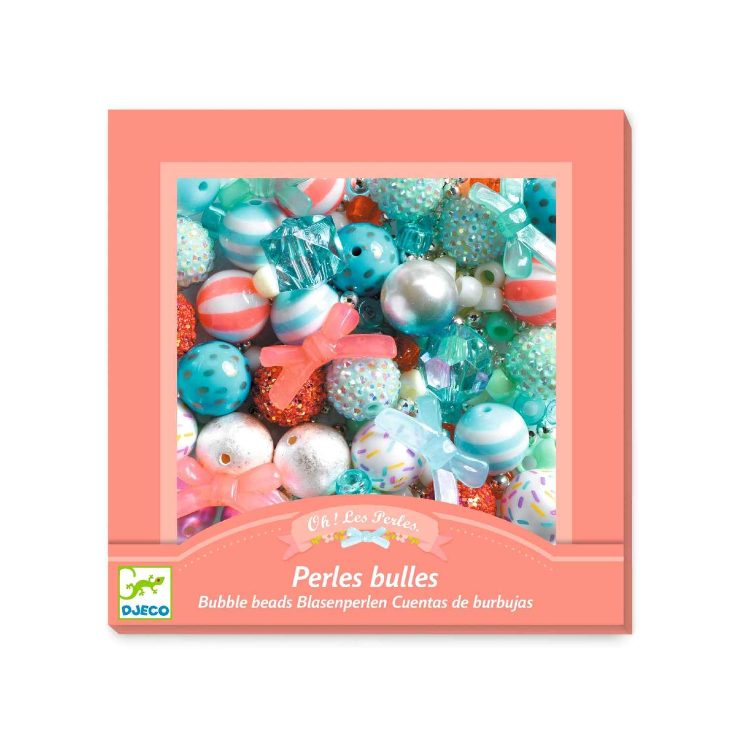 Djeco Kreativ æske med plastperler, Bubble sølv