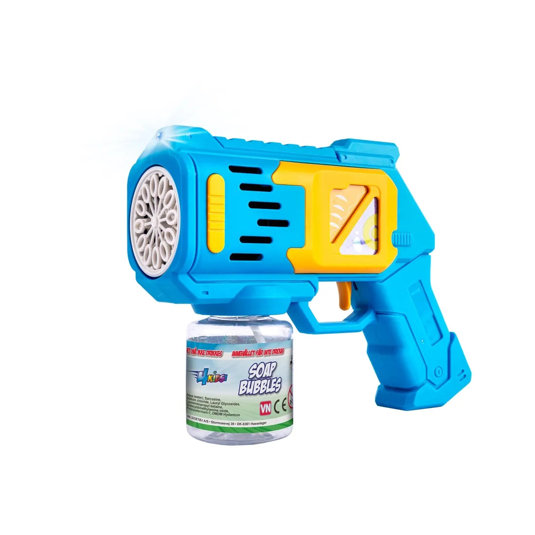 4Kids Sæbeboblepistol med lys og 80 ml sæbevand