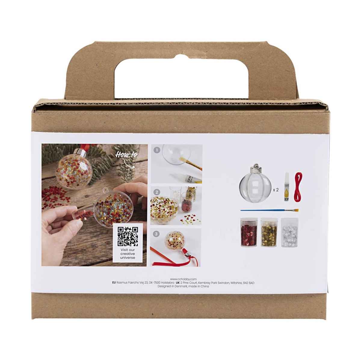 Creativ Company DIY Mini Kit, Julekugler pailletter