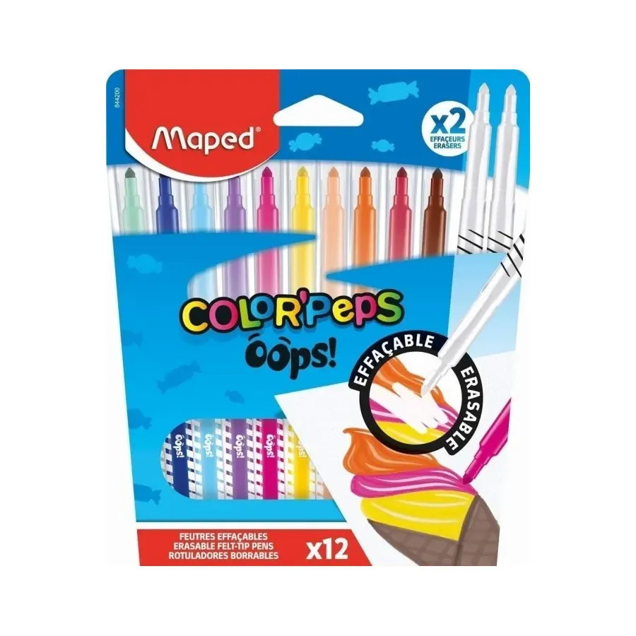 Maped ColorPeps Oops Viskbare penne 12 stk.