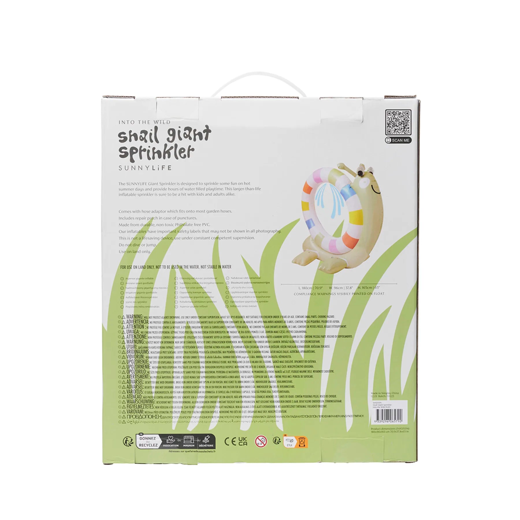 Sunnylife gigant oppustelig sprinkler, Into the Wild Multi Snail