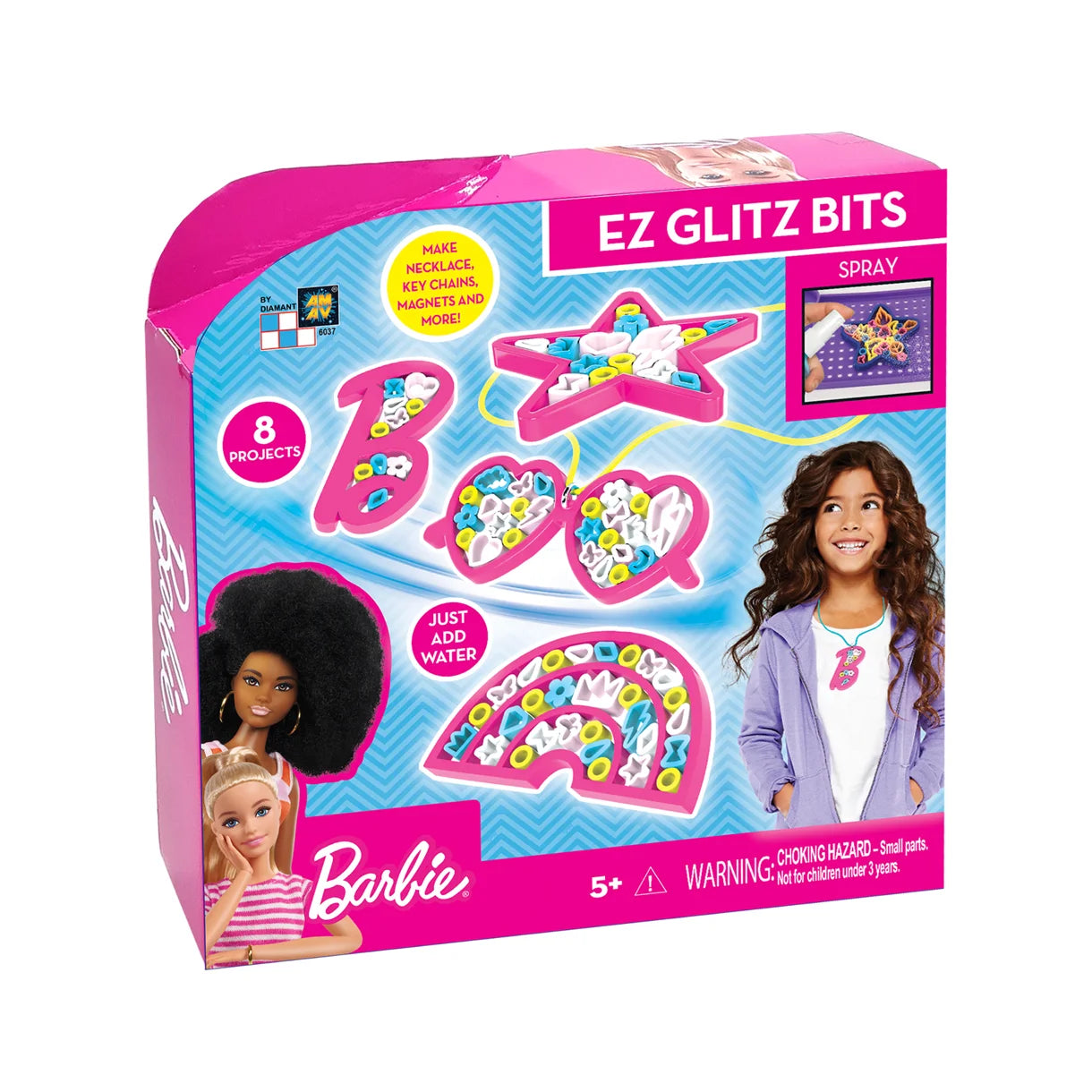 Barbie Kreativ æske med smykker og nøgleringe, Ez Glitz Bits