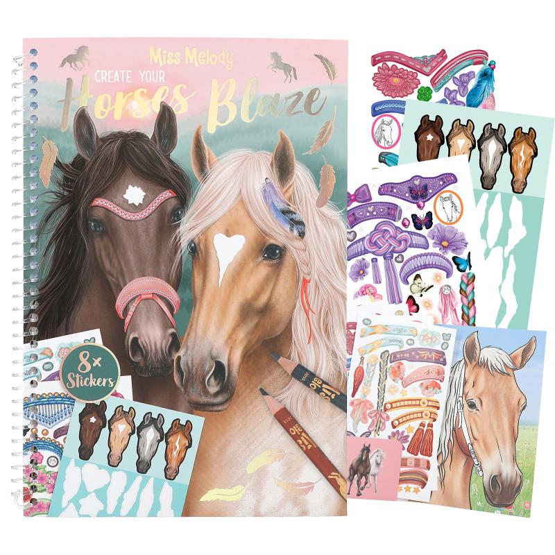 Miss Melody Malebog med stickers