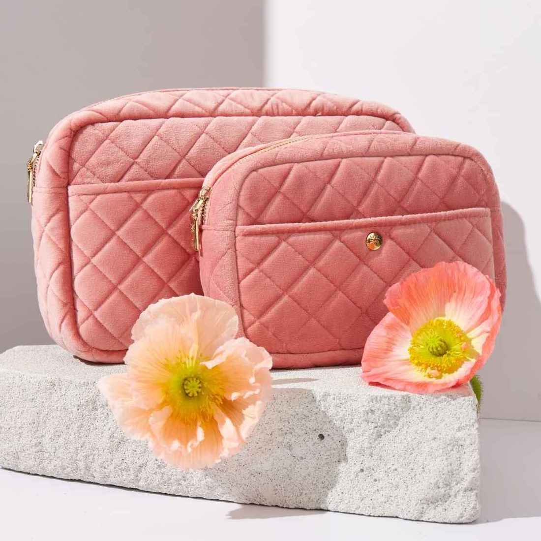 Fan Palm Beauty Bag large, Velvet Rose