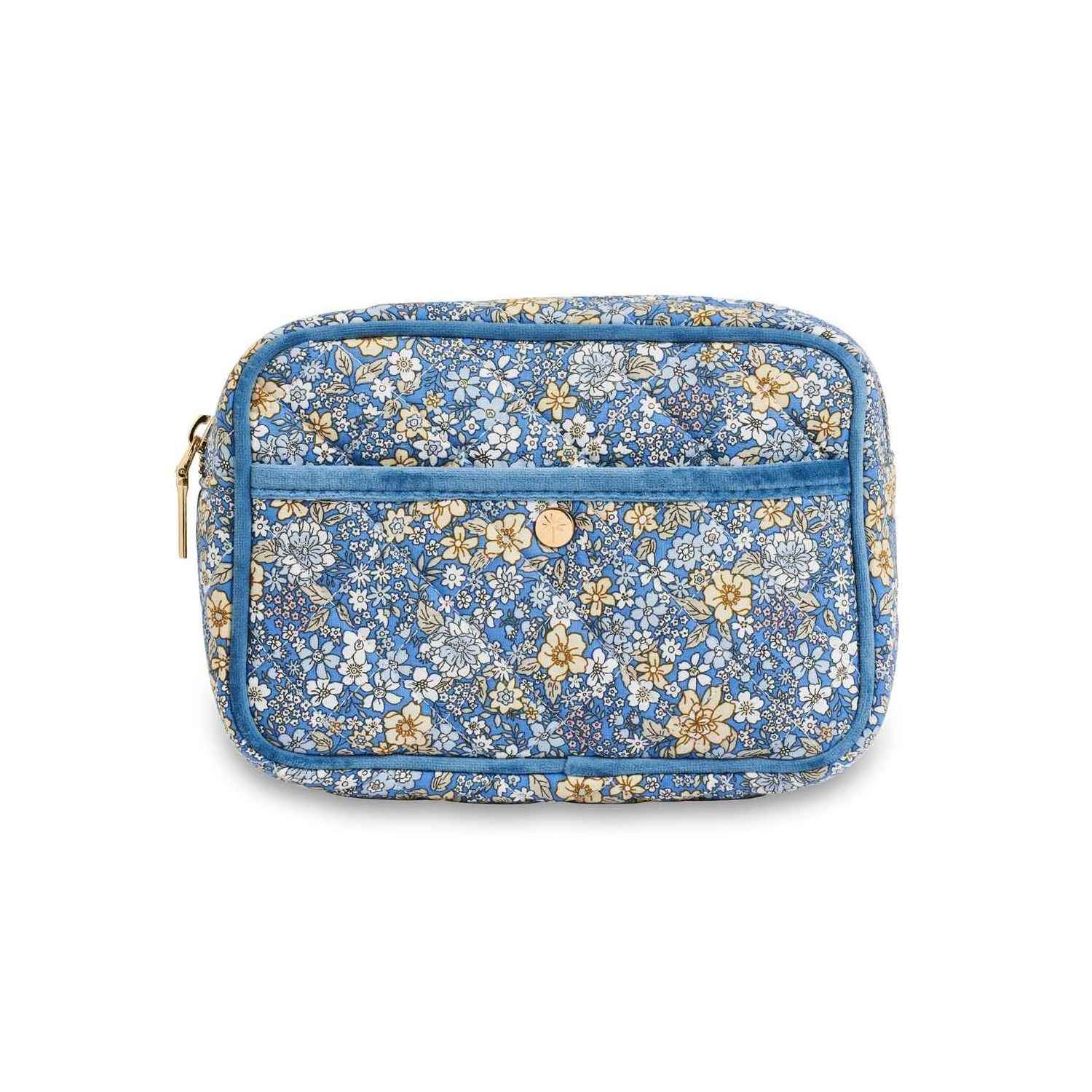 Fan Palm Beauty Bag medium, Blue Flower