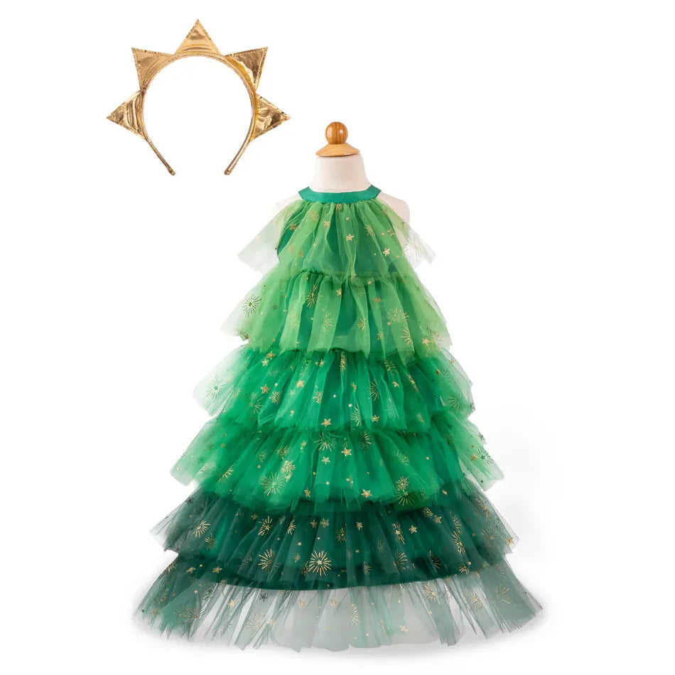 Great Pretenders Juletræskjole med hårbånd str. 5-6 år