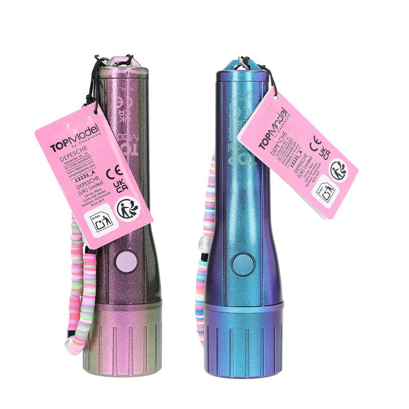 TOPModel Lommelygte med timer ass. 1 stk. Metallic