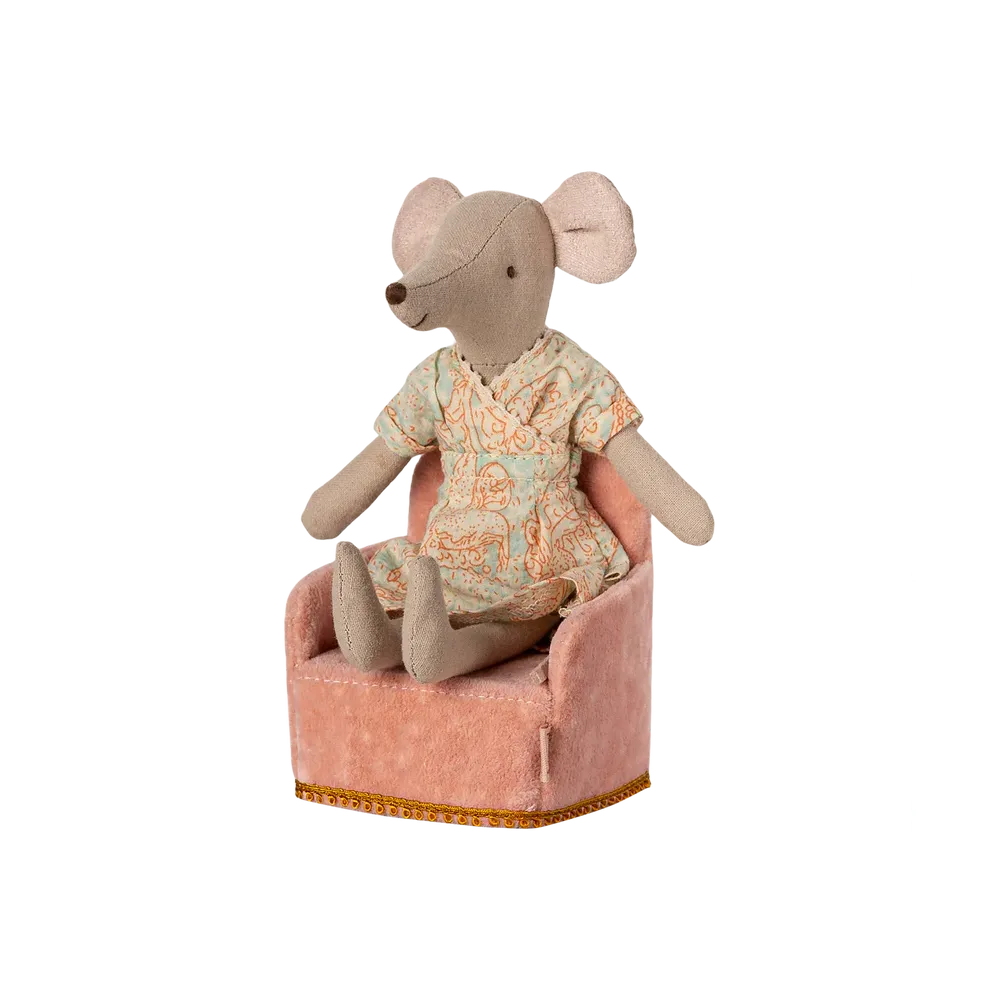 Maileg Foldbar stol mus, Rose