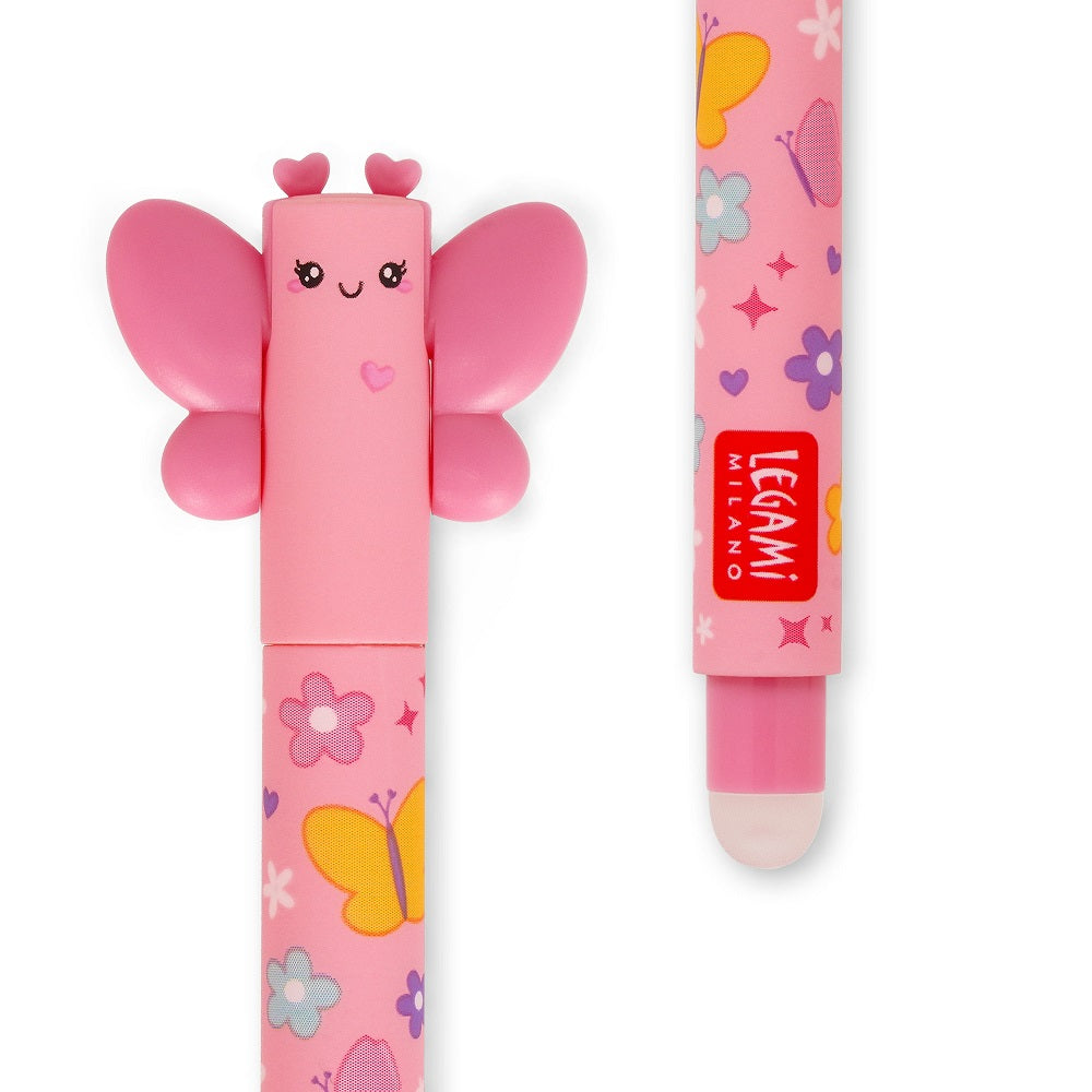 Legami Erasable Gelpen rosa, Butterfly