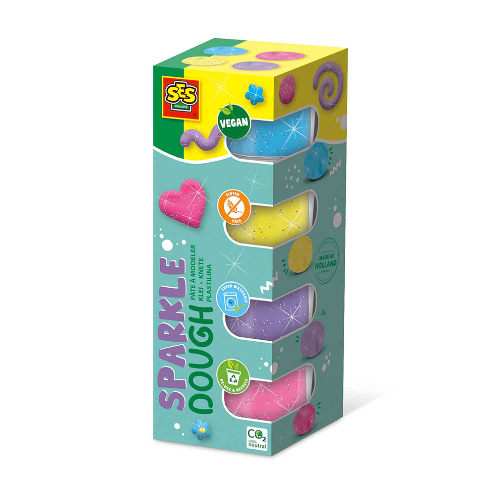 SES Creative Modellervoks silkeblød 4 stk. Glitter