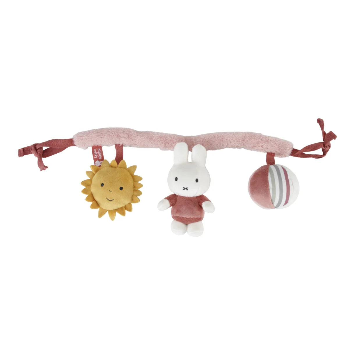 Miffy Barnevognskæde i stof, Fluffy Pink