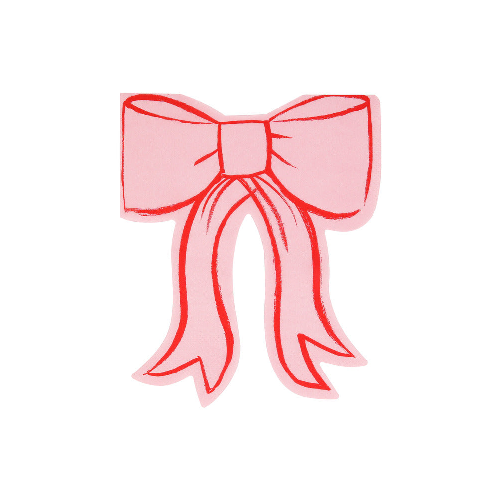 Meri Meri Servietter silhuet, Pink Bow