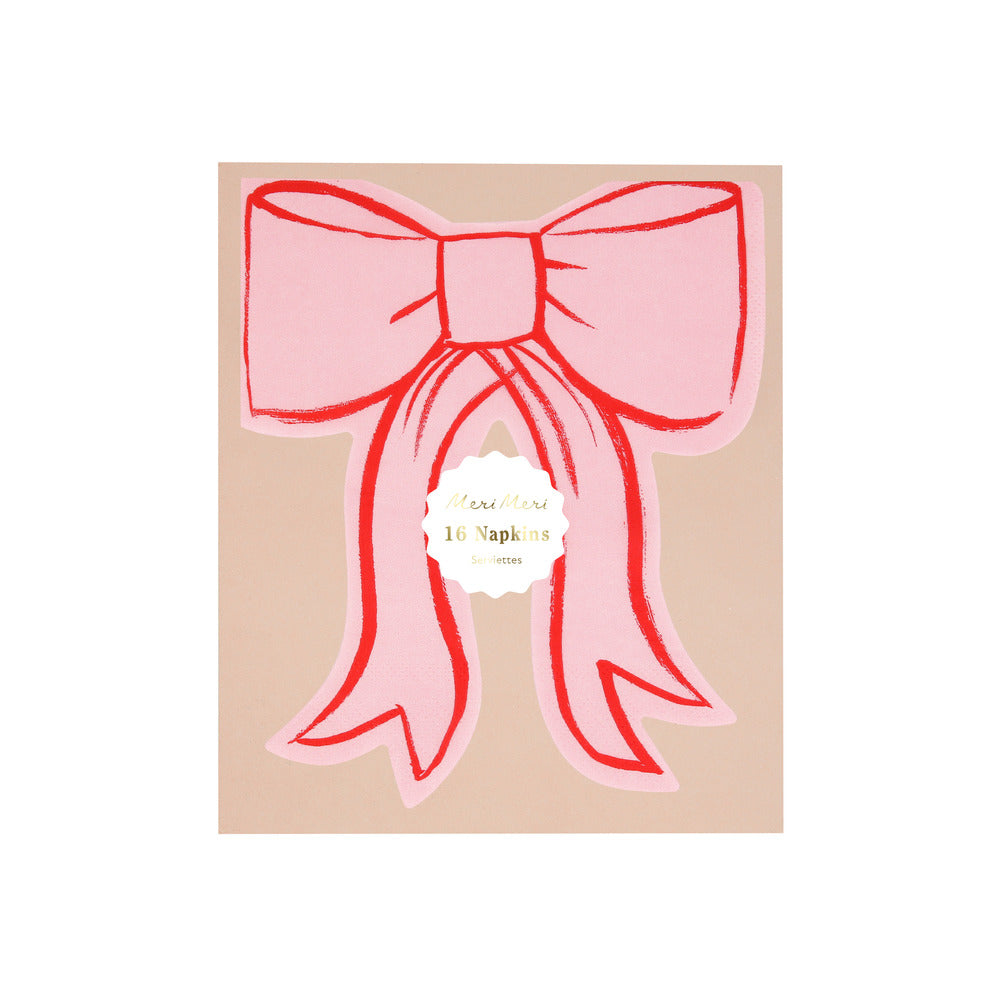 Meri Meri Servietter silhuet, Pink Bow