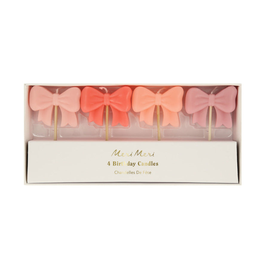 Meri Meri Kagelys 4 stk. Pink Bow