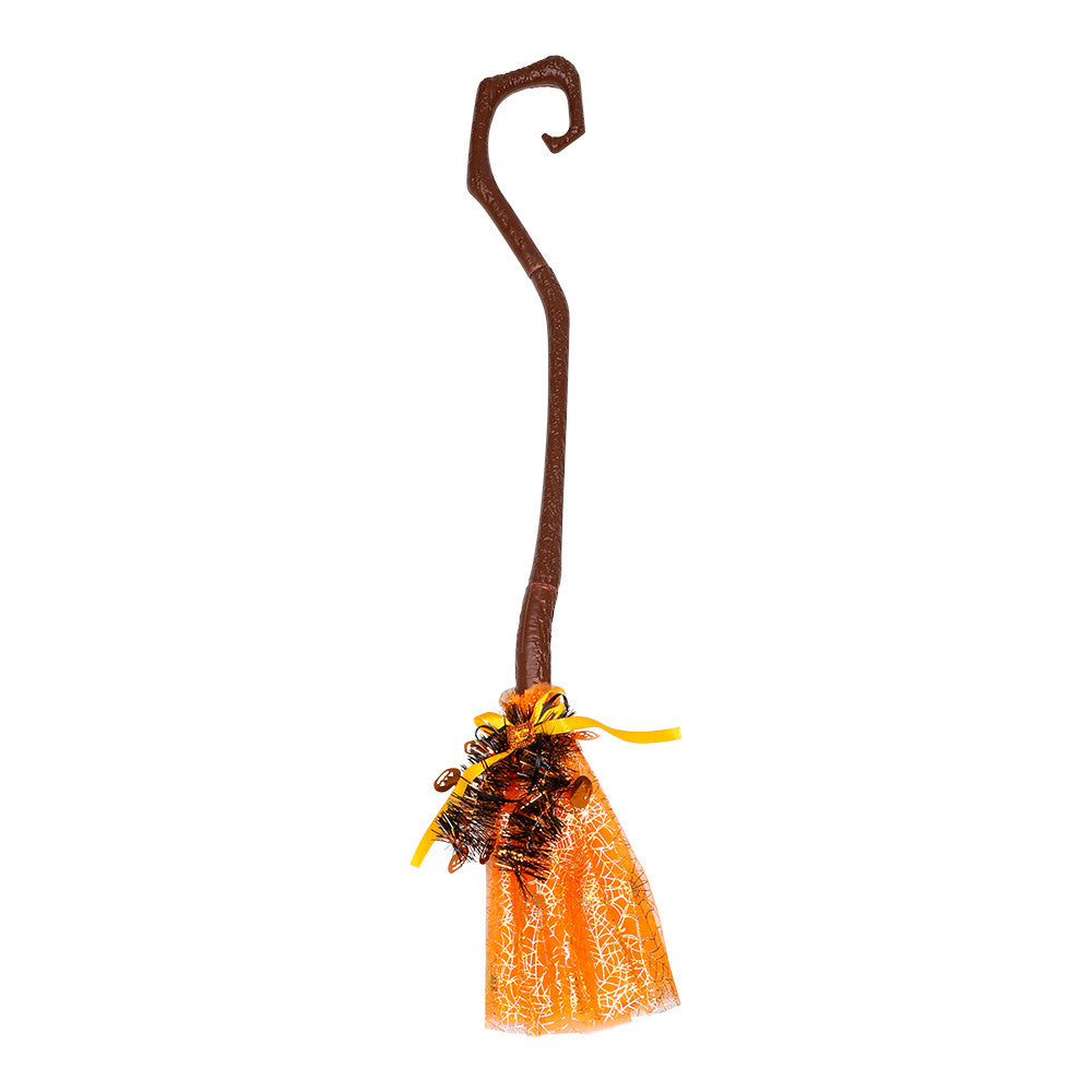 Halloween Heksekost med orange pynt