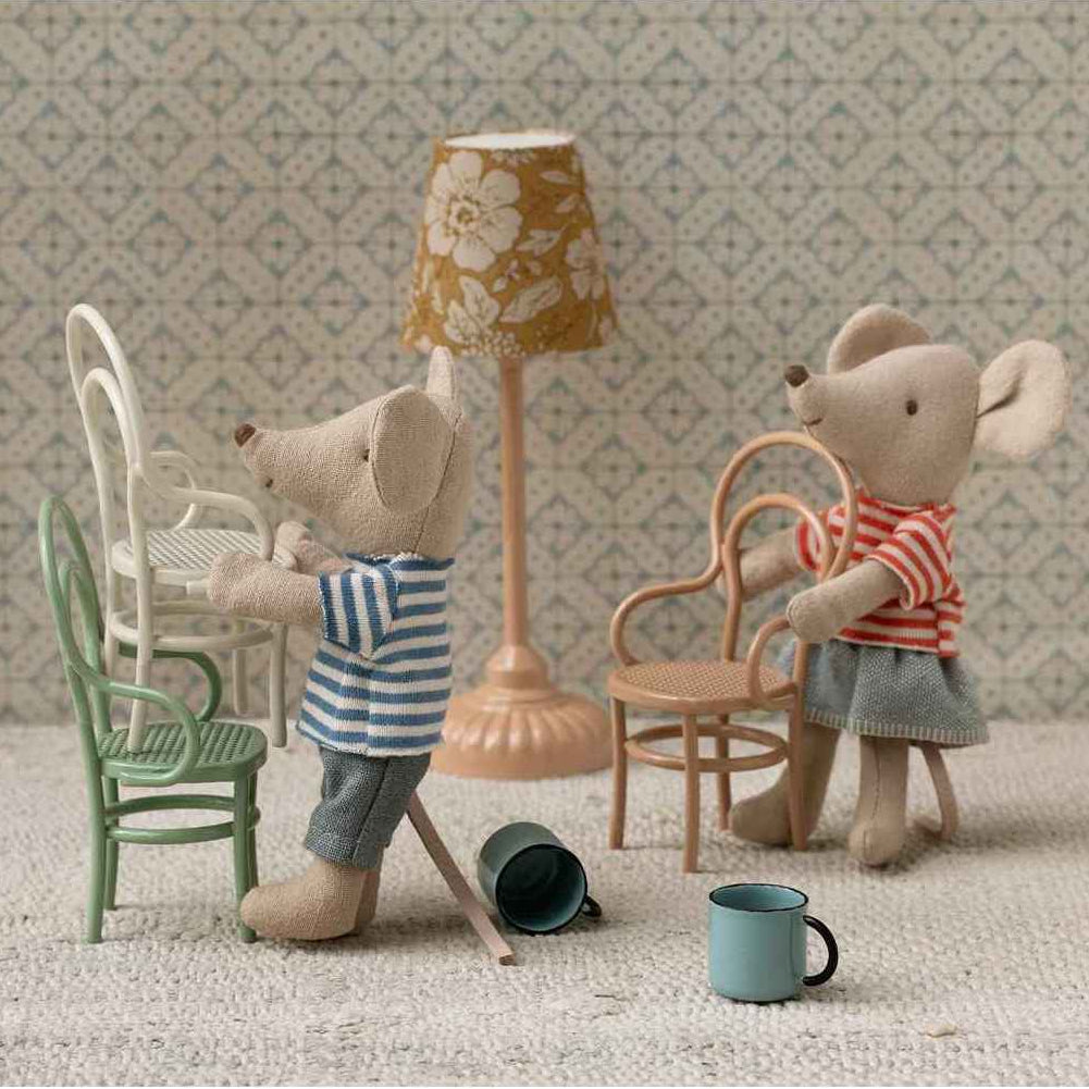 Maileg Mus, Vintage stol mørk pudder