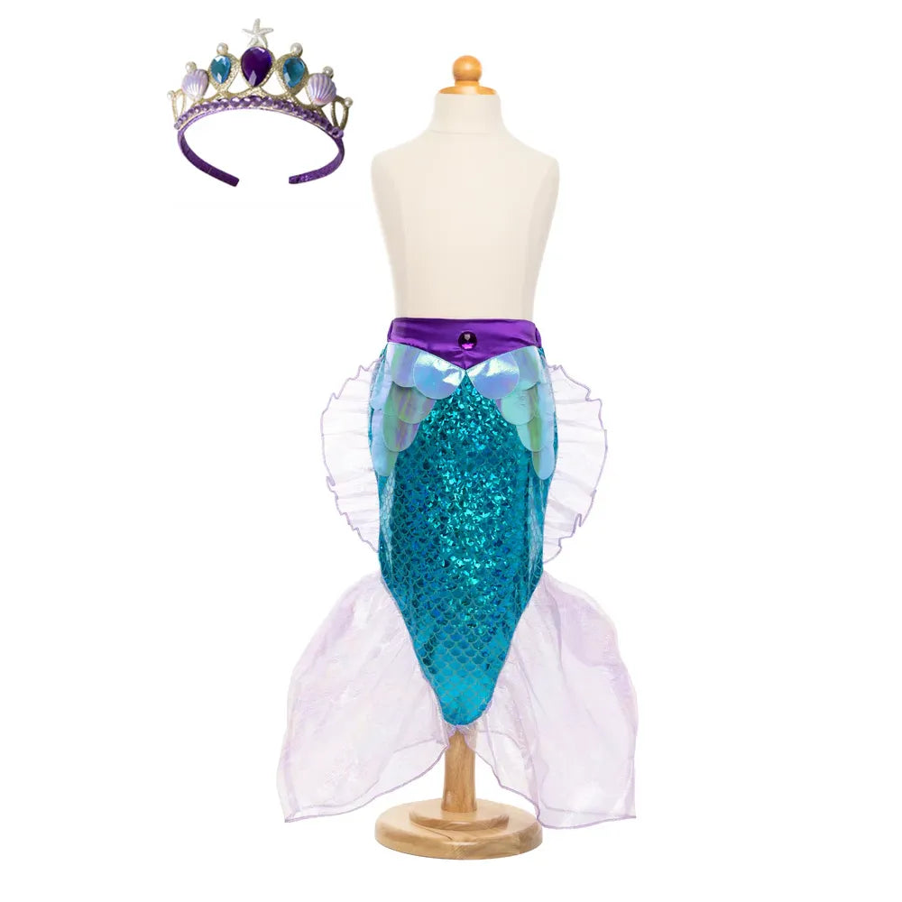 Great Pretenders Mermaid Glimmer Havfrueskørt med hårbånd str. 5-6 år