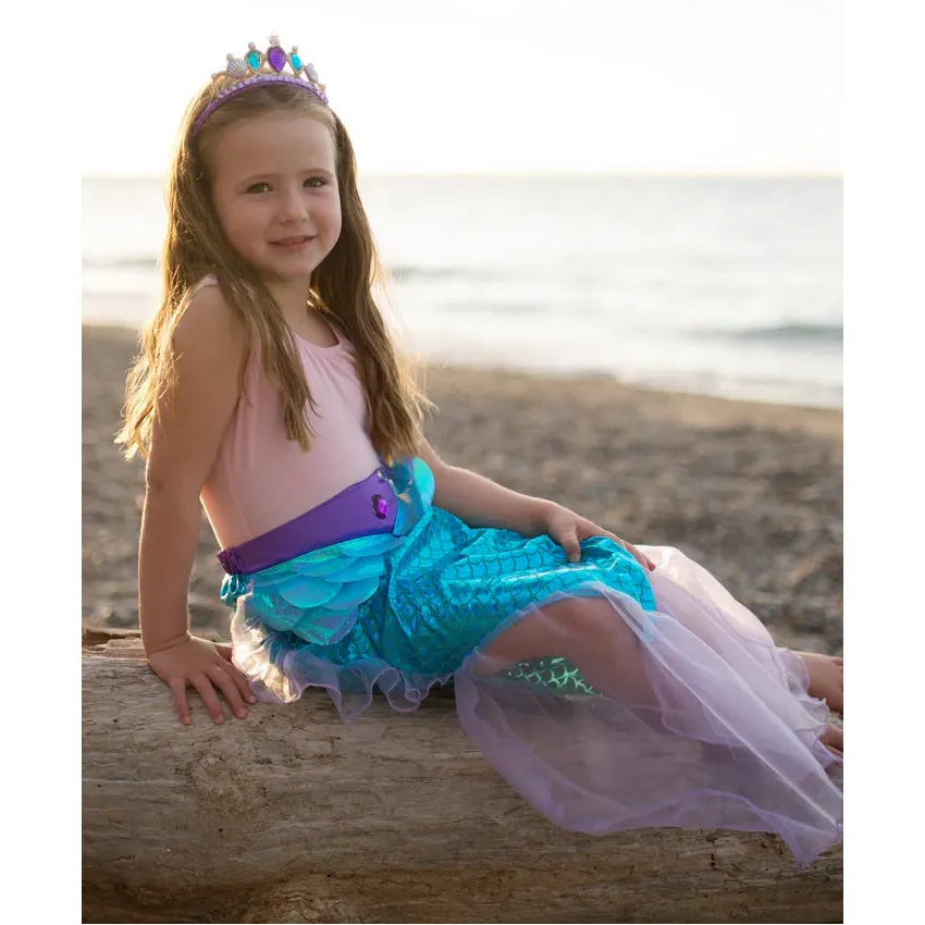 Great Pretenders Mermaid Glimmer Havfrueskørt med hårbånd str. 5-6 år