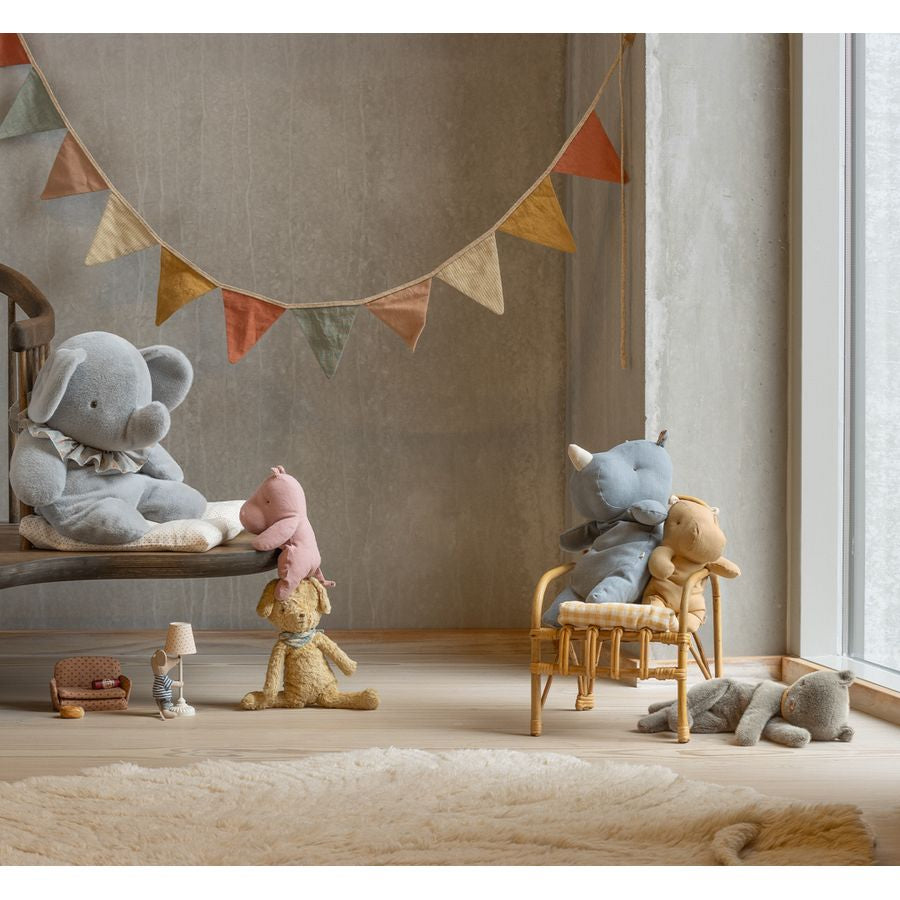 Maileg Plyselefant stor, Blå/grå