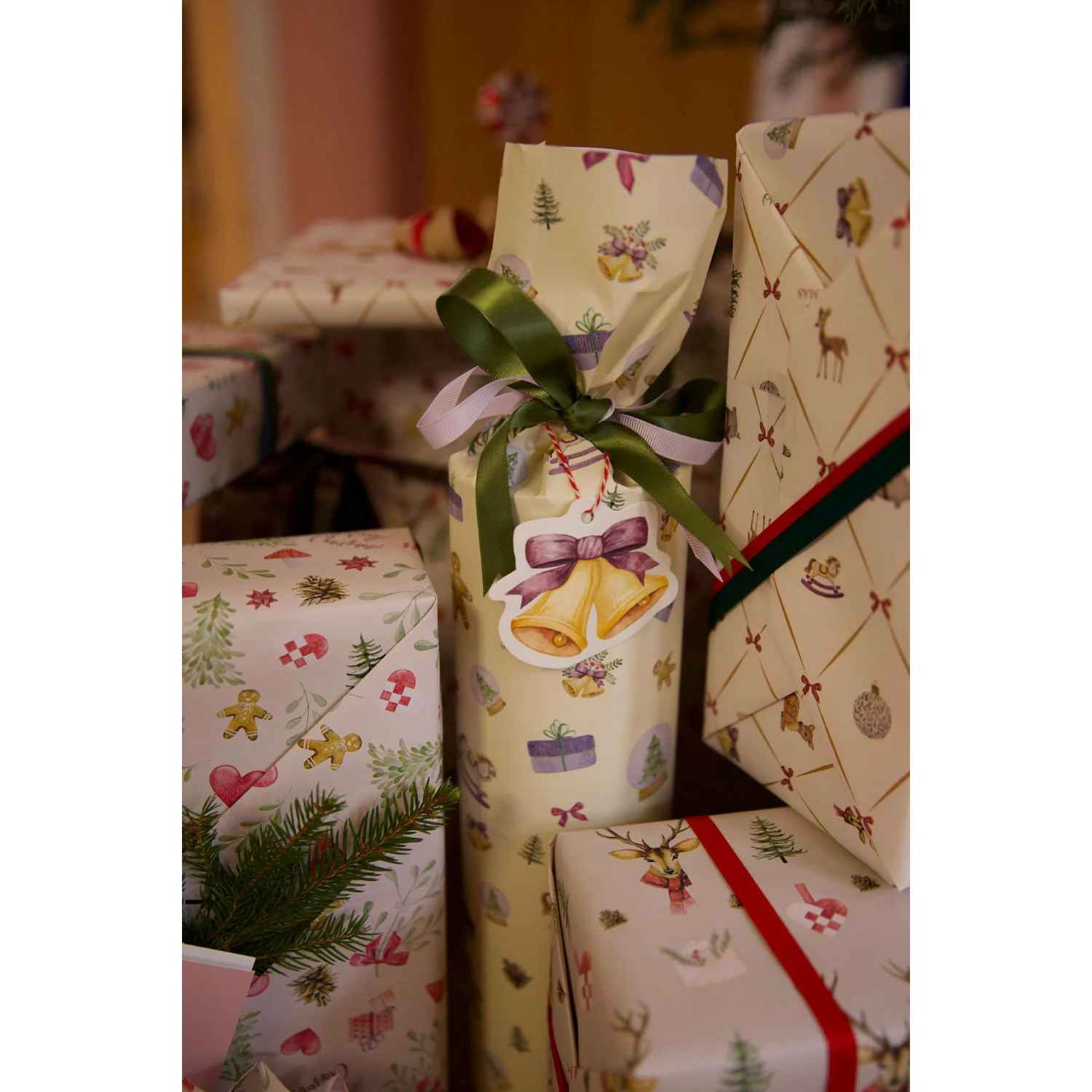 All By Voss Gavemærker 10 stk. Christmas Bells Mix