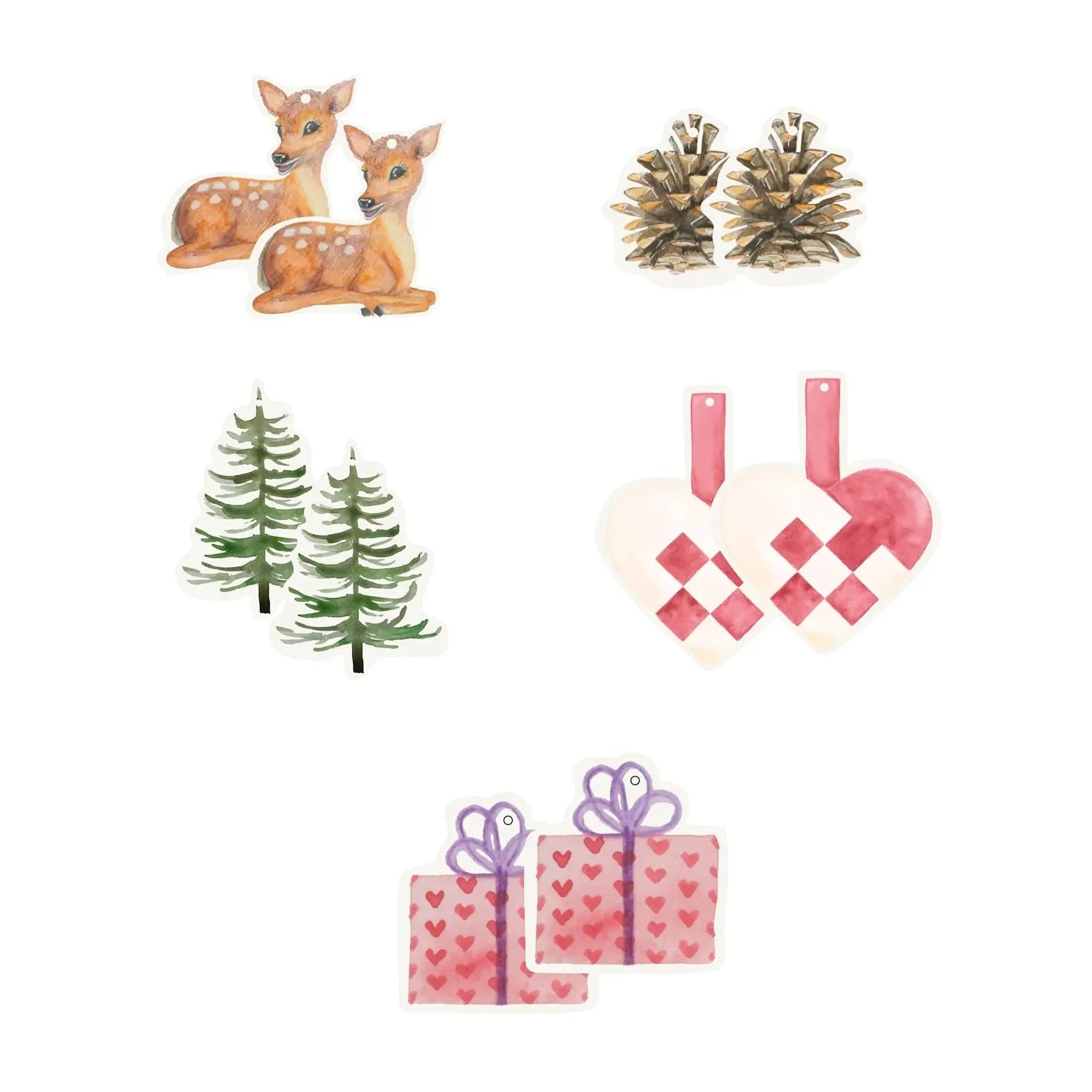 All By Voss Gavemærker 10 stk. Christmas Tree Mix