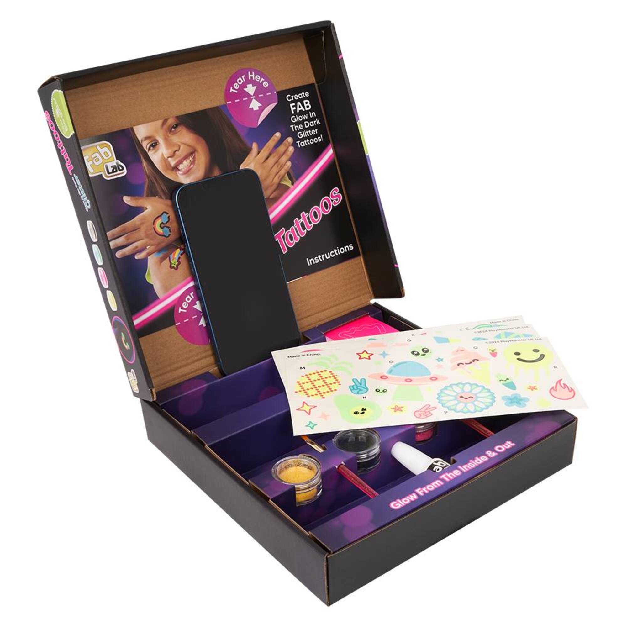 FabLab Glow in the dark -Glitter Tattoos