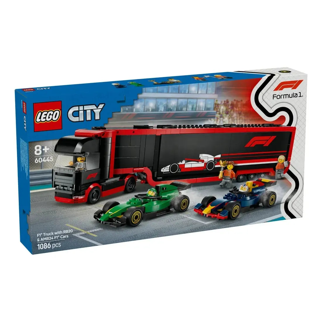60445 LEGO City F1®-lastbil med RB20 og AMR24 F1®-biler