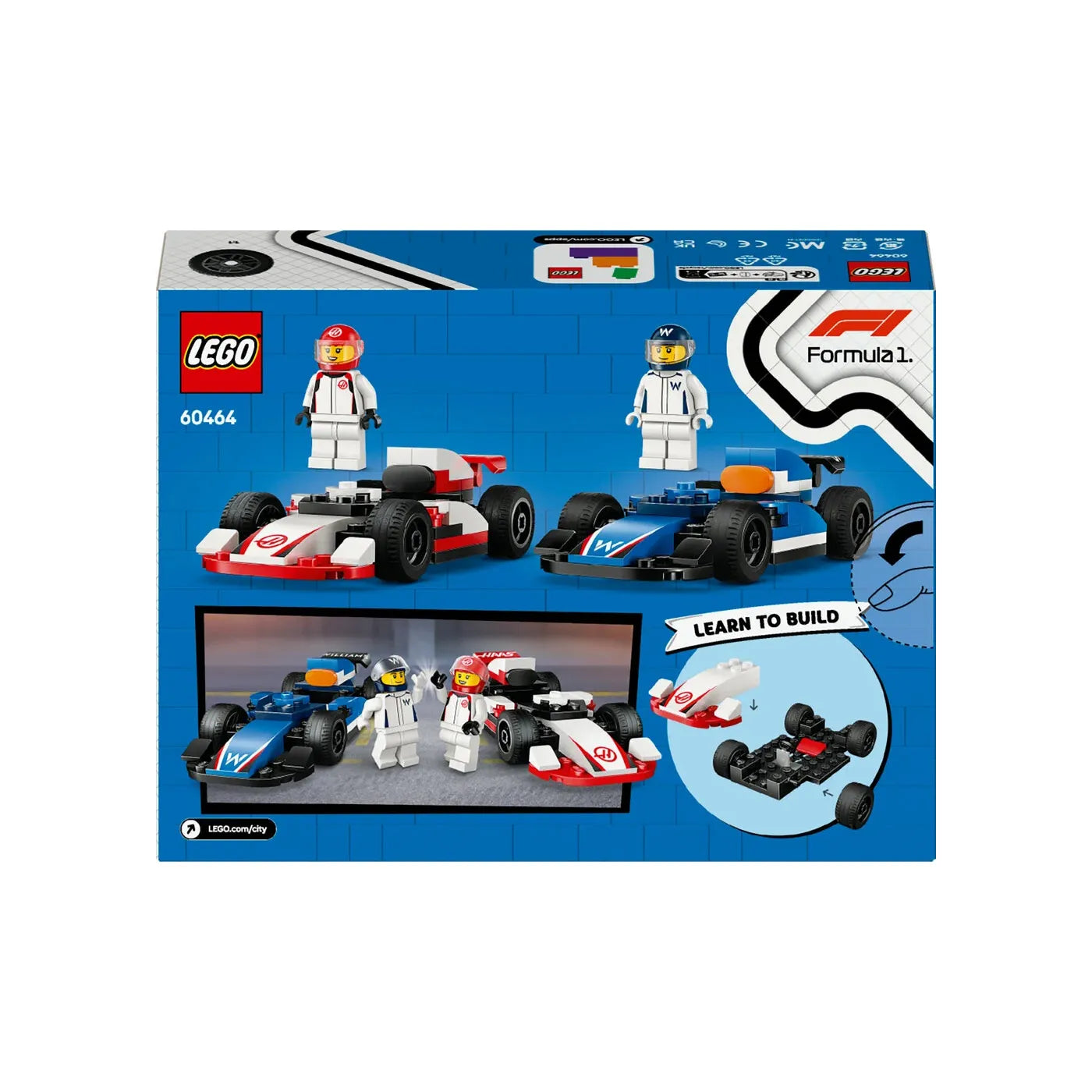 60464 LEGO City F1® Williams Racing og Haas F1®-racerbiler