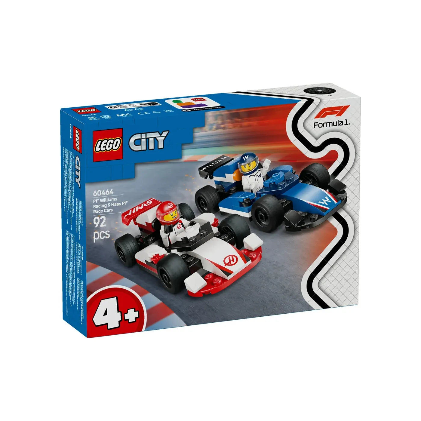 60464 LEGO City F1® Williams Racing og Haas F1®-racerbiler