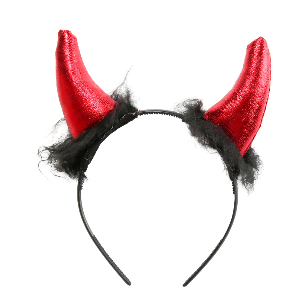 Halloween Djævle hårbøjle med plys
