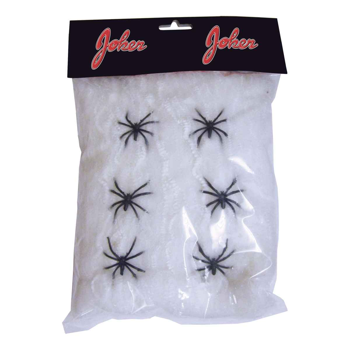 Halloween Spindelvæv med 6 edderkopper, Hvid