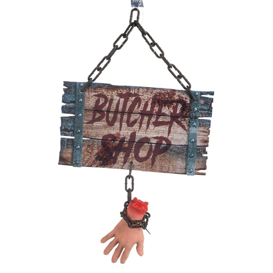 Halloween Skilt Butcher Shop