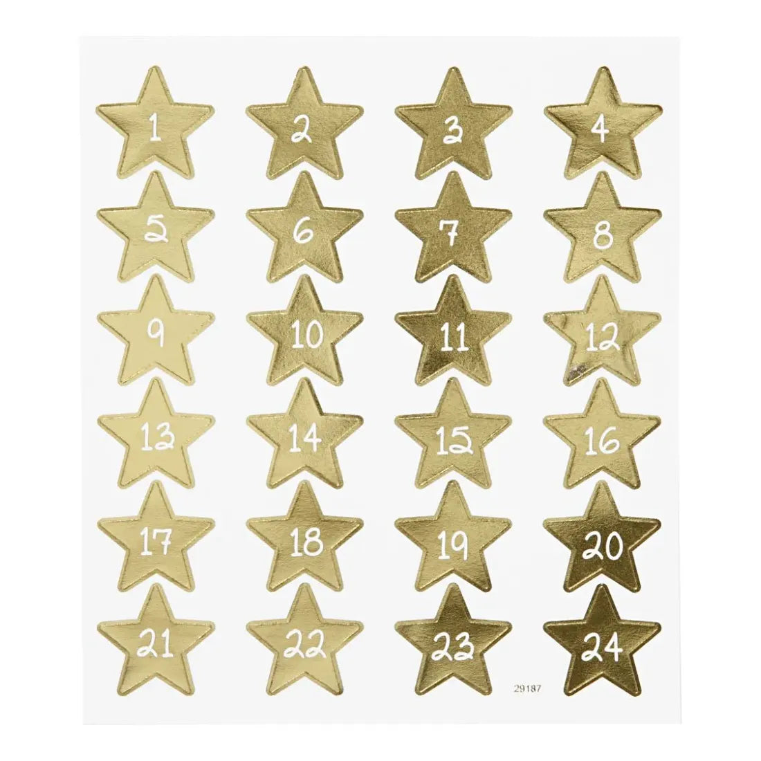 Julestickers kalendertal 1-24, Guldstjerner