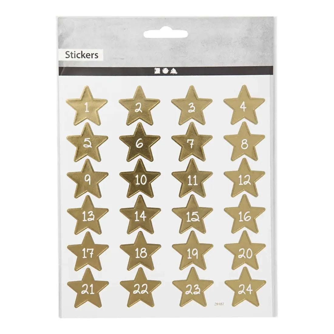 Julestickers kalendertal 1-24, Guldstjerner
