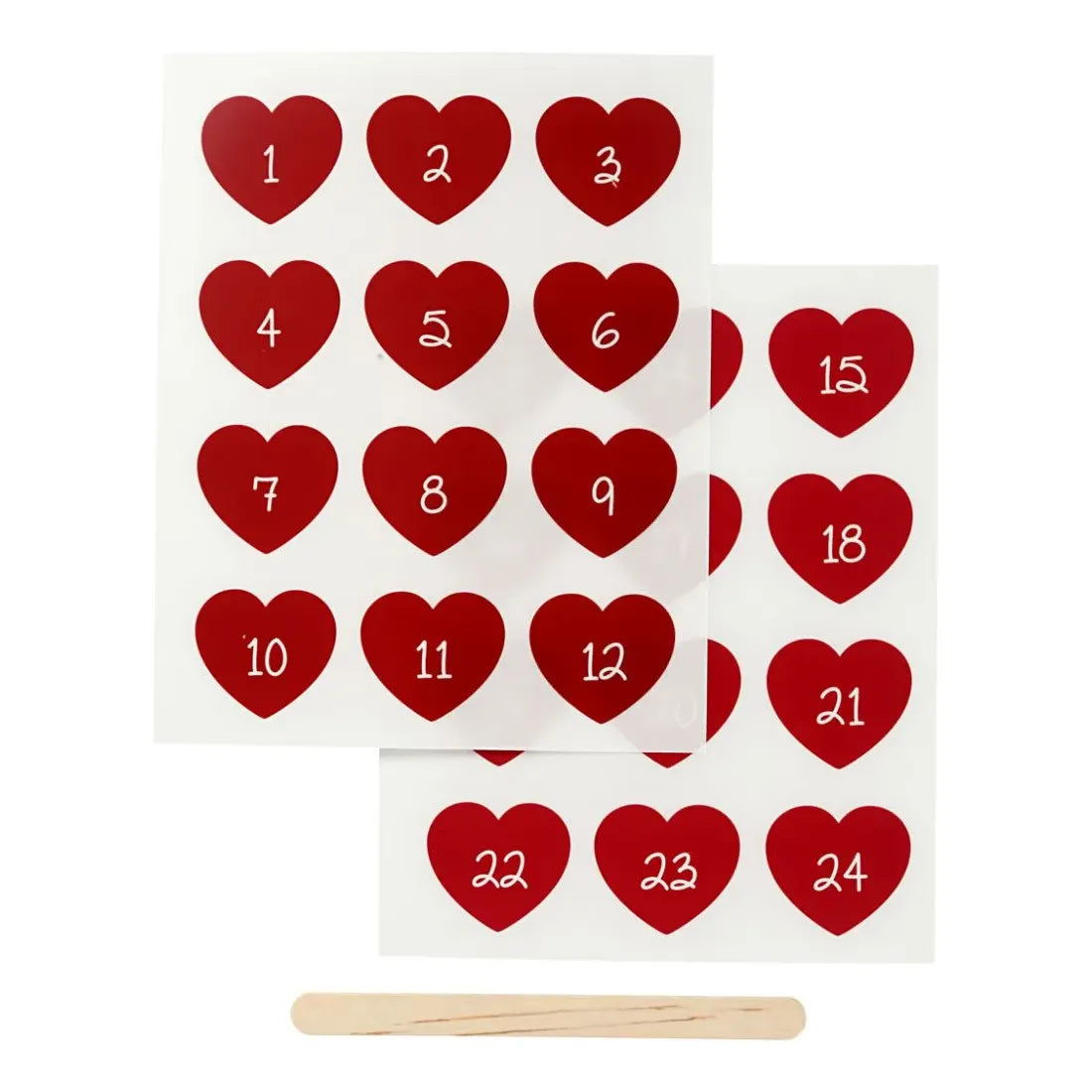 Julestickers kalendertal 1-24, Hjerter