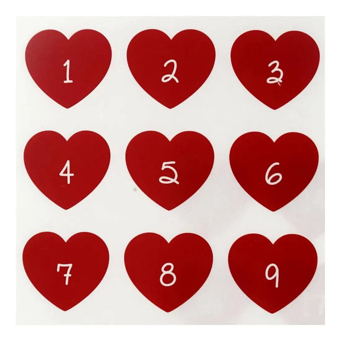 Julestickers kalendertal 1-24, Hjerter