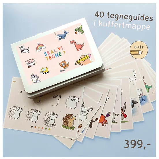 Skal vi tegne 40 tegneguides i kuffertmappe
