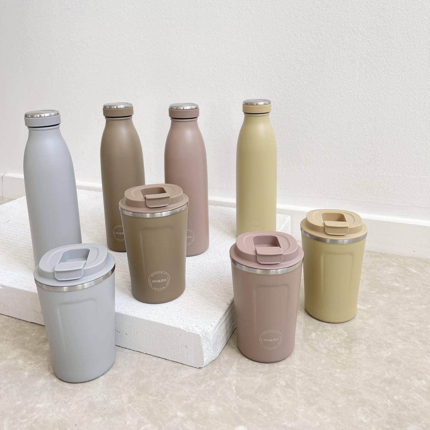 Aya & Ida Thermo Cup2Go 380 ml, Light Grey