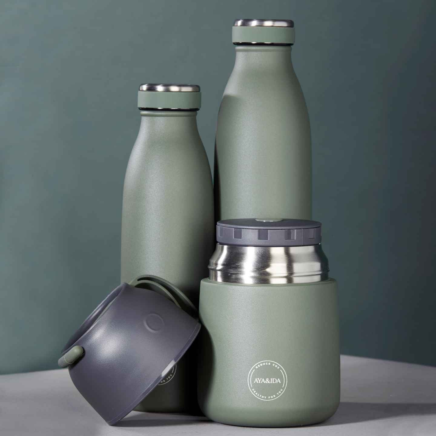 Aya & Ida Thermo drikkeflaske 750 ml, Tropical Green