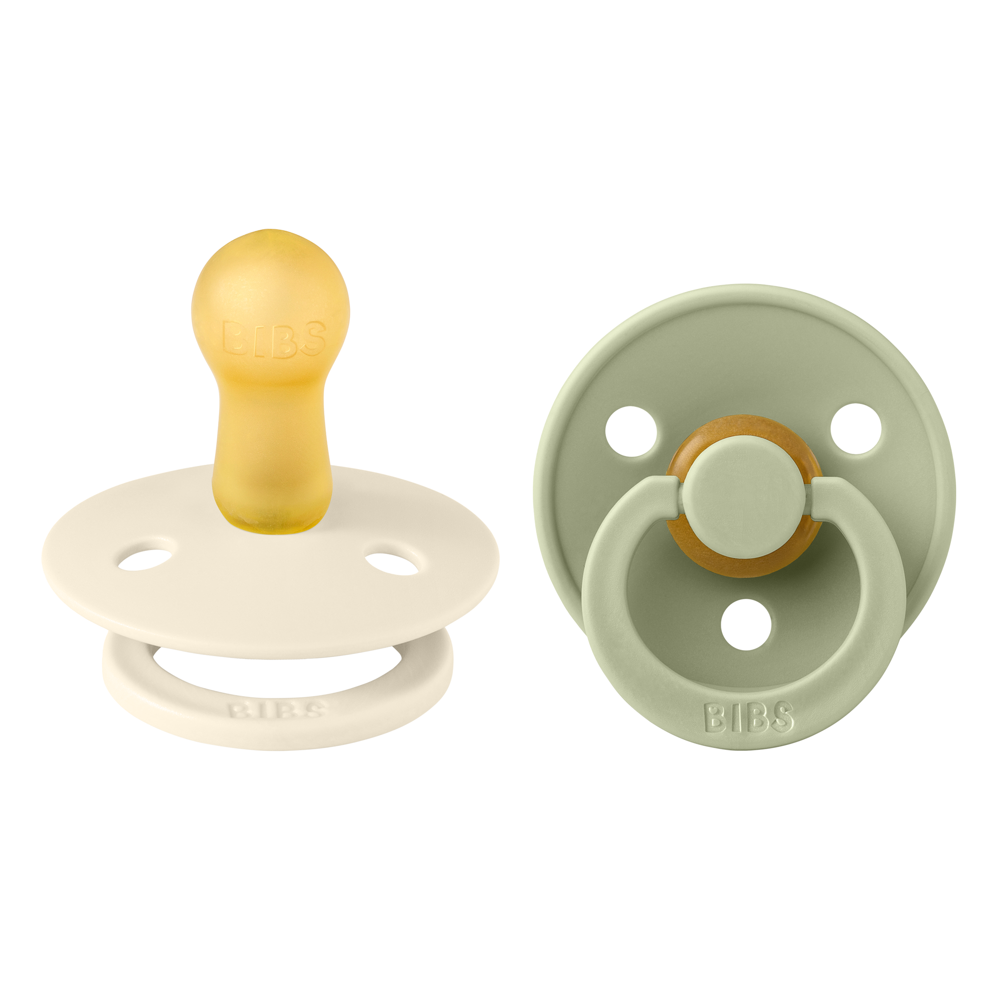 BIBS Colour 3-pak Latexsutter str. 2 (18+ mdr.), Ivory/Sage