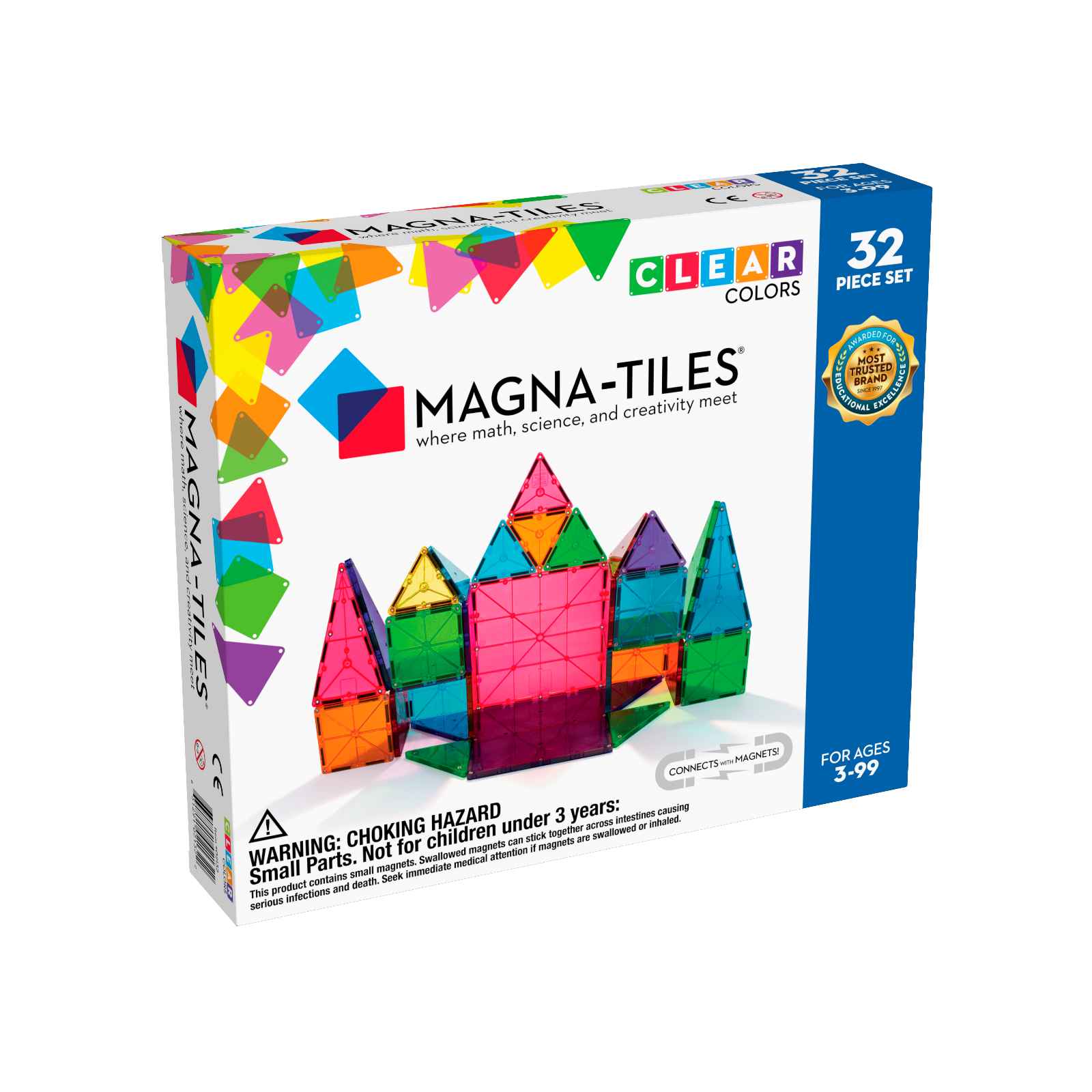 Magna-Tiles Clear Colors Transparent 32 dele