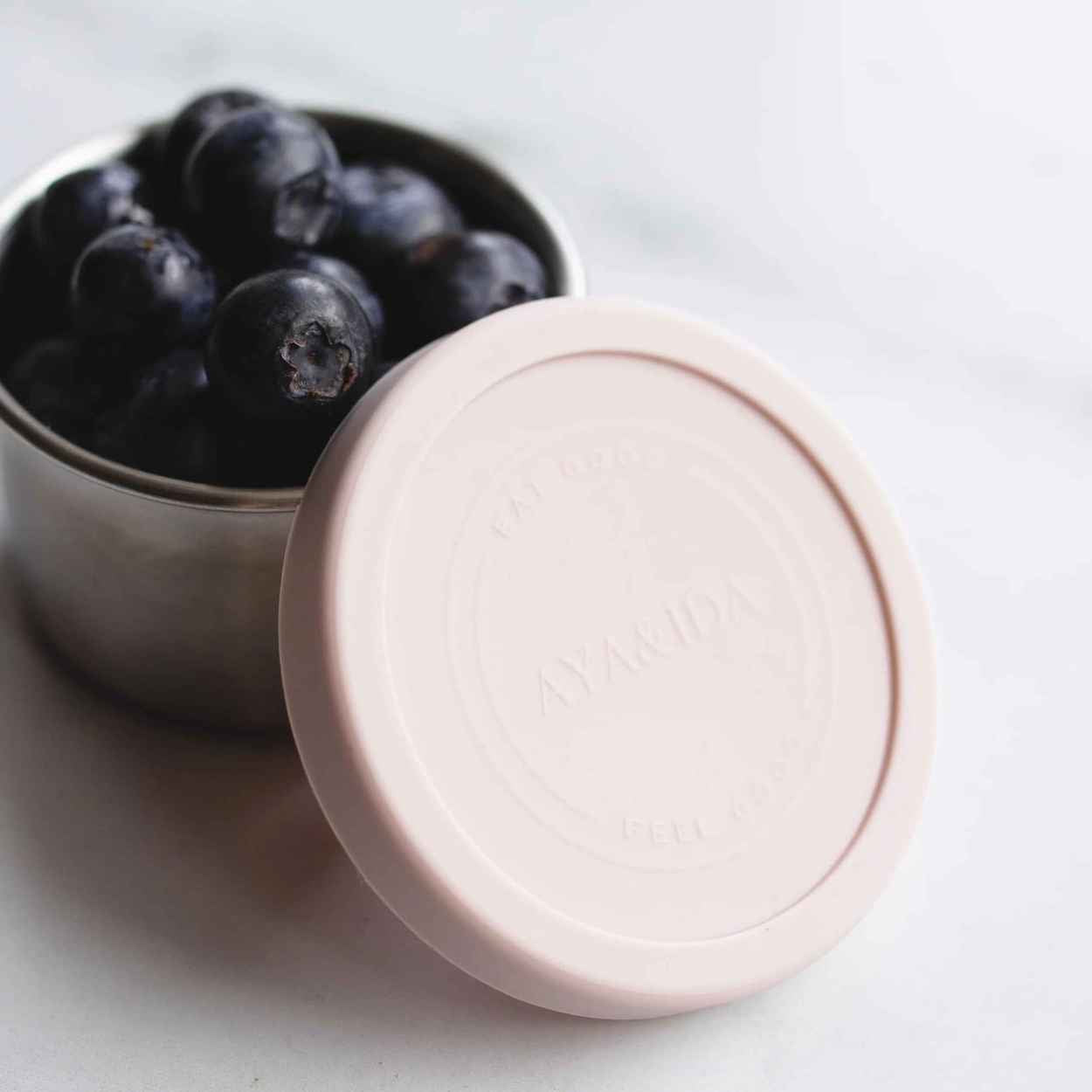Aya & Ida Snack Containers 100 ml, Dark Grey / Soft Rose